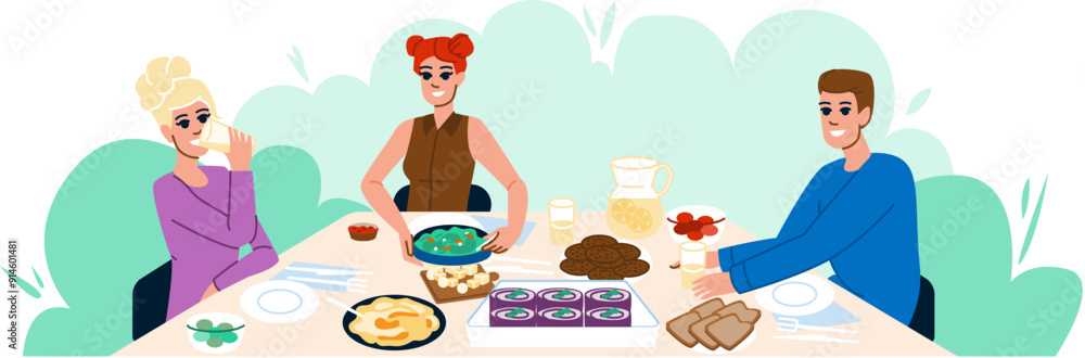 table outdoor brunch vector. restaurant party, summer bbq, wine dining table outdoor brunch character. people flat cartoon illustration table outdoor brunch vector. restaurant party, summer bbq, wine dining table outdoor brunch character. people flat cartoon illustration