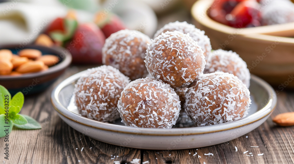 hungarian kókuszgolyó coconut ballst with cocoa biscuit powder rum covereb with coconut hungarian kókuszgolyó coconut ballst with cocoa biscuit powder rum covereb with coconut