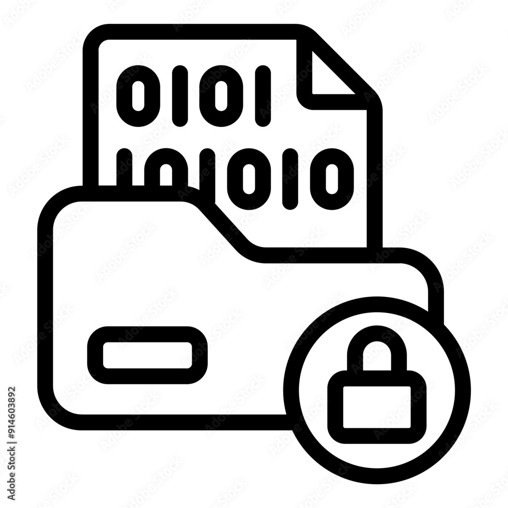 Encrypted folder icon for secure digital storage. Encrypted folder icon for secure digital storage.