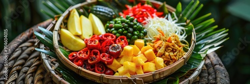 Asinan Indonesian Pickled Vegetable and Fruit Dish with a Variety of Ingredients photo