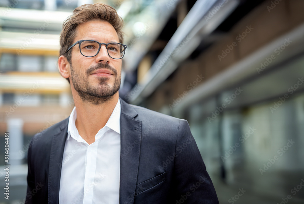 Man in a suit stands confidently outdoors in an urban environment on a sunny day Man in a suit stands confidently outdoors in an urban environment on a sunny day