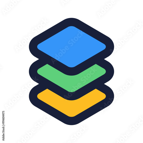layer flat line icon