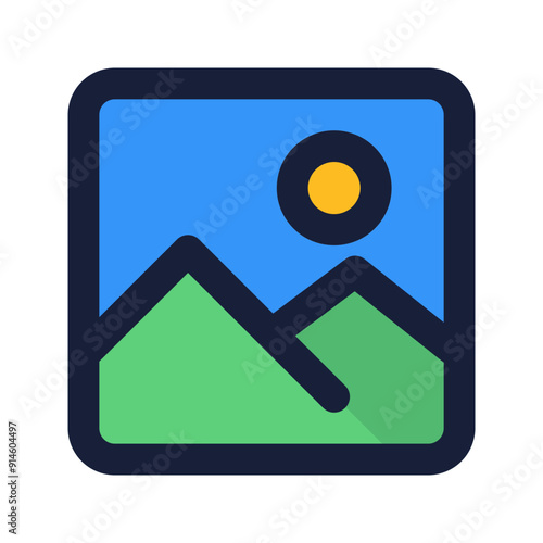 picture flat line icon