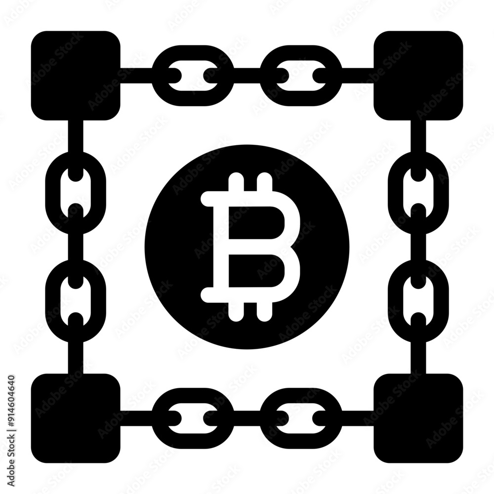 Blockchain icon representing digital ledger technology. Blockchain icon representing digital ledger technology.