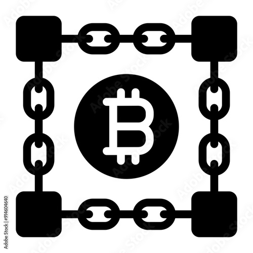 Blockchain icon representing digital ledger technology.