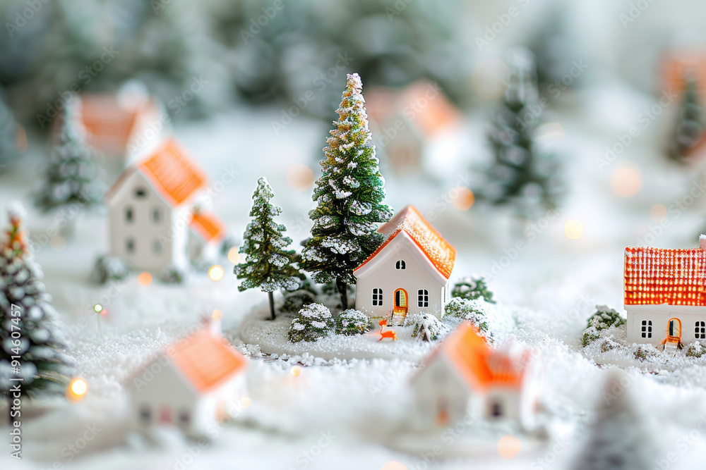 White Houses with Orange Roofs and Bokeh White Houses with Orange Roofs and Bokeh