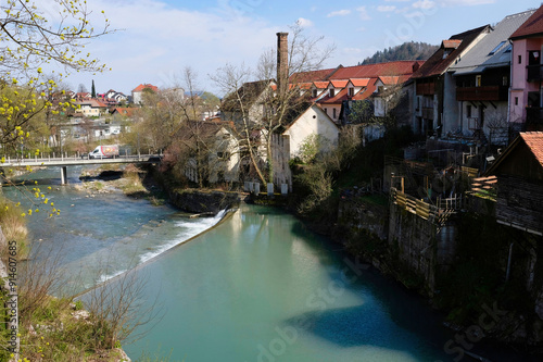 Skofja Loka is a beautiful medieval town in Slovenia it preserves a picturesque old town with colorful houses, wall paintings and forged signs