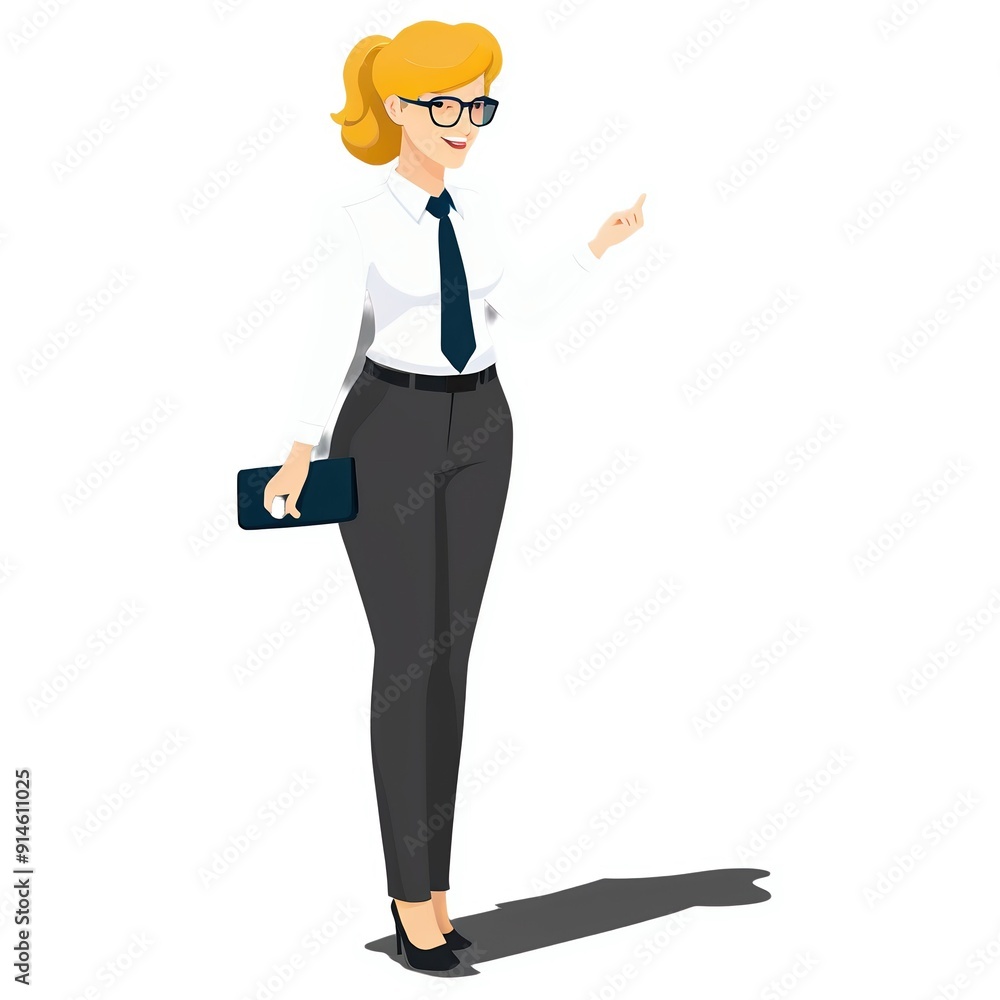 Businesswoman Illustration in Professional Attire Businesswoman Illustration in Professional Attire
