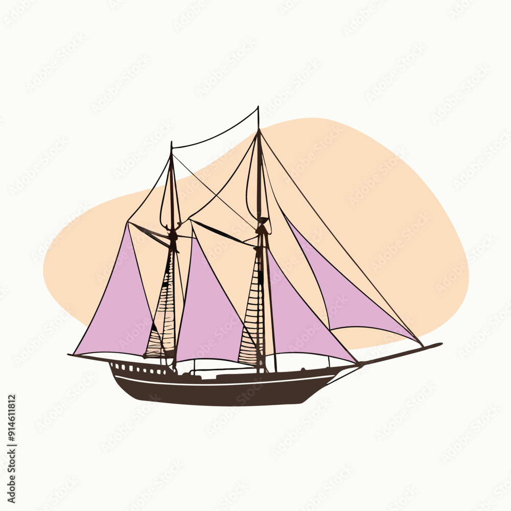 Obraz premium sailboat vector art illustration