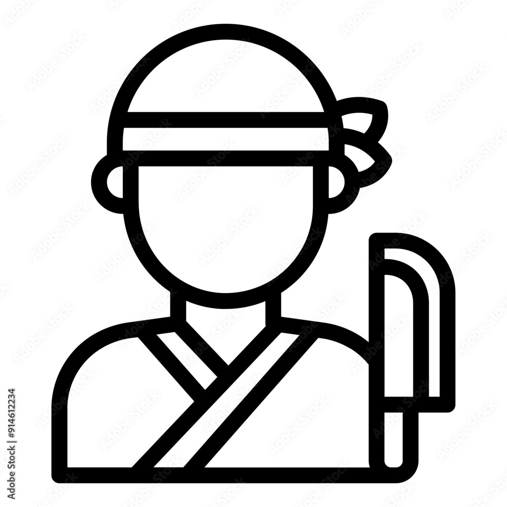 Avatar icon of a Japanese chef, wearing traditional chef hat and uniform. Avatar icon of a Japanese chef, wearing traditional chef hat and uniform.