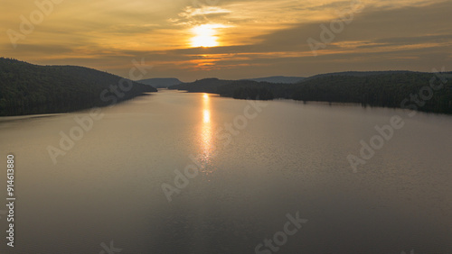 Wallpaper Mural Sunset over a magnificent fishing lake in the Canadian forest Torontodigital.ca