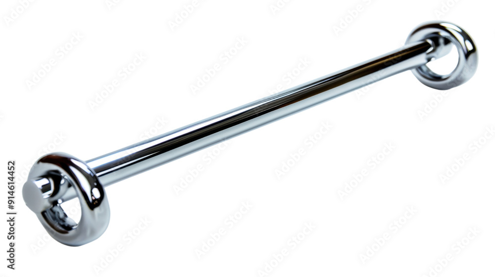 Chrome metal towel bar on transparent background Chrome metal towel bar on transparent background