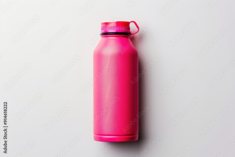 Neon pink water bottle isolated on white background Neon pink water bottle isolated on white background