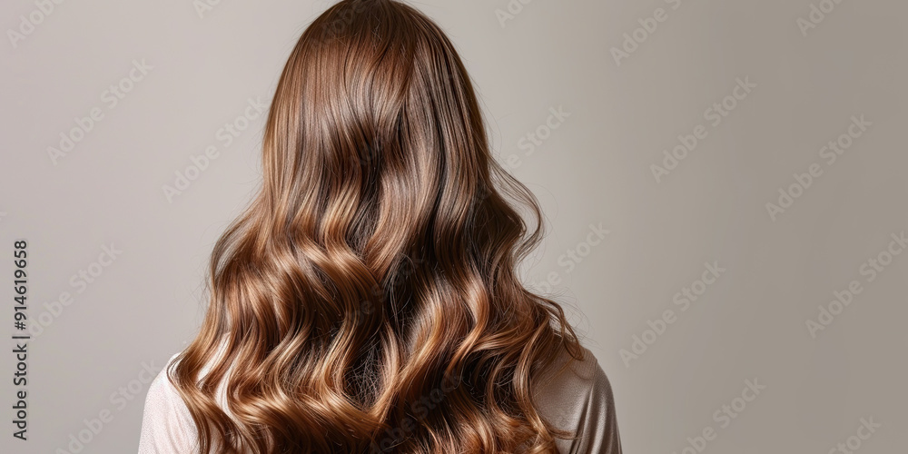Woman with Long, Wavy, Brown Hair from the Back. Woman with Long, Wavy, Brown Hair from the Back.