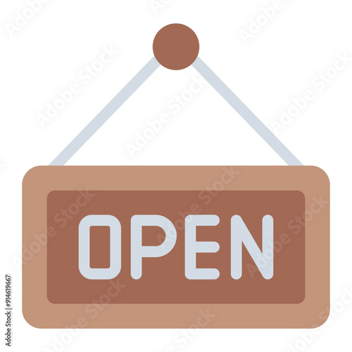 Open signboard icon for restaurants, indicating that the business is open.