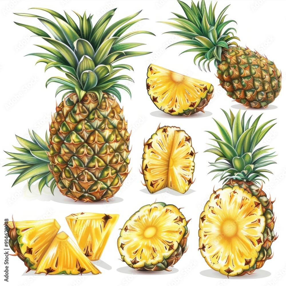 Pineapple Still Life: A Watercolor Illustration Pineapple Still Life: A Watercolor Illustration