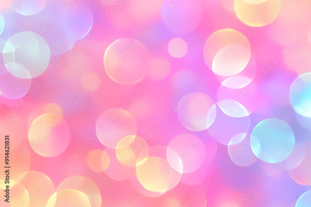 Fototapeta premium blurred bokeh background for a banner or advert, various circles in pastel pink colours, beautiful gentle abstraction