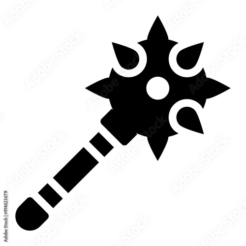 Medieval mace weapon with spiked head used in close combat