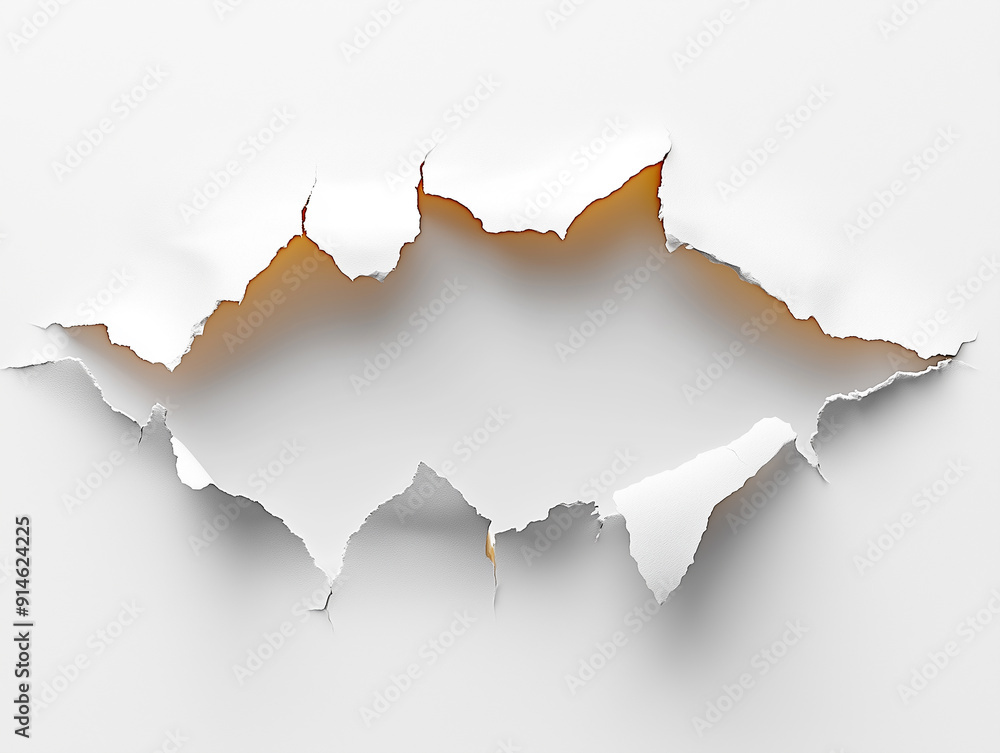 Torn paper revealing a bright white background with jagged edges showing texture and detail Torn paper revealing a bright white background with jagged edges showing texture and detail