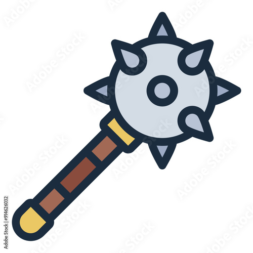 Medieval mace weapon with spiked head used in close combat