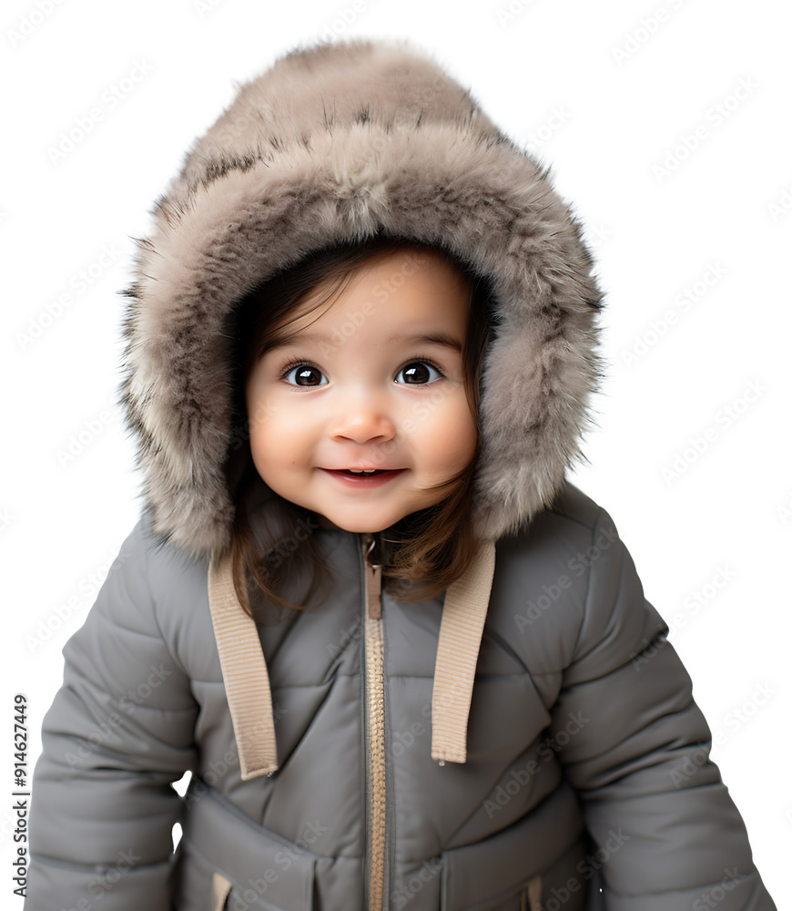 Funny adorable baby toddler wearing warm winter clothing Funny adorable baby toddler wearing warm winter clothing