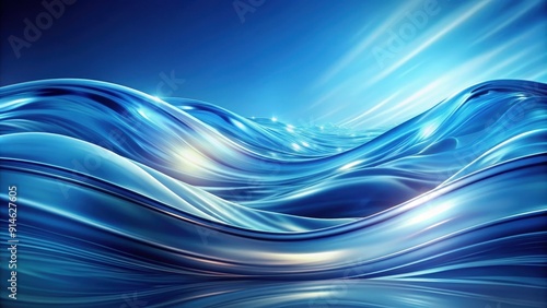 Abstract blue wave background with smooth motion and light reflections, blue, abstract, wave, background, motion, smooth, light