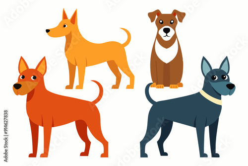 4 Unique Dog Style Graphics Set