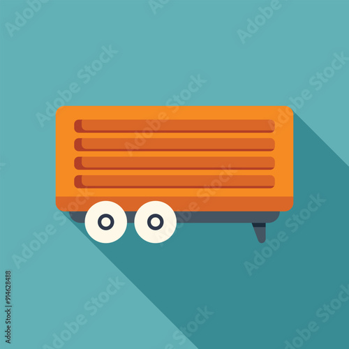 Semi trailer truck driving and transporting cargo across country using ground shipping method
