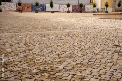 Sandstone cobblestones on the square around St. Mary and St. Korbinian Cathedral of the former Diocese of Freising, Bavaria, Germany photo