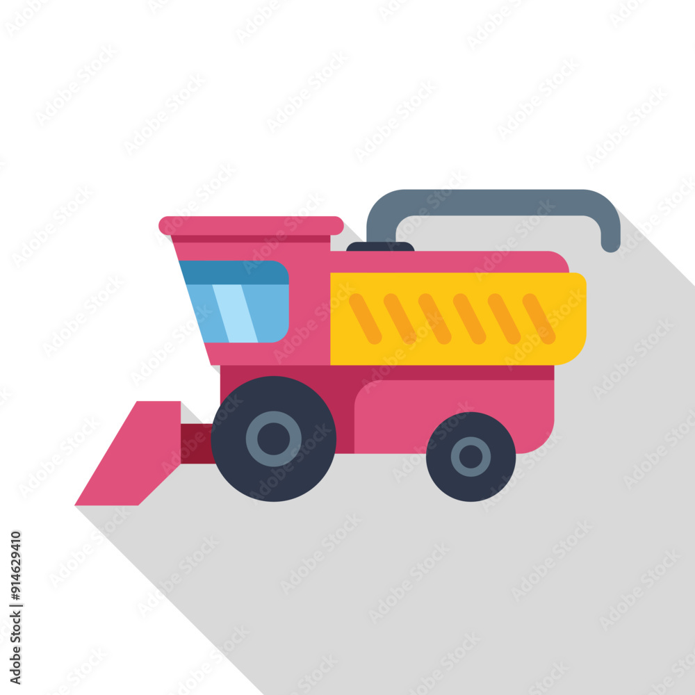 Illustration of a combine harvester working on a wheat field