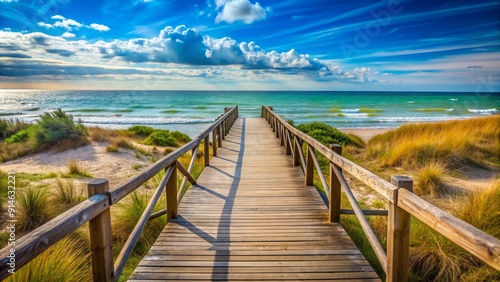 wooden road to the sea
