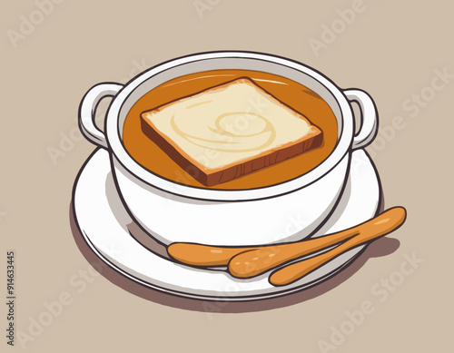 Soupe a l'oignon. Traditional French Onion Soup