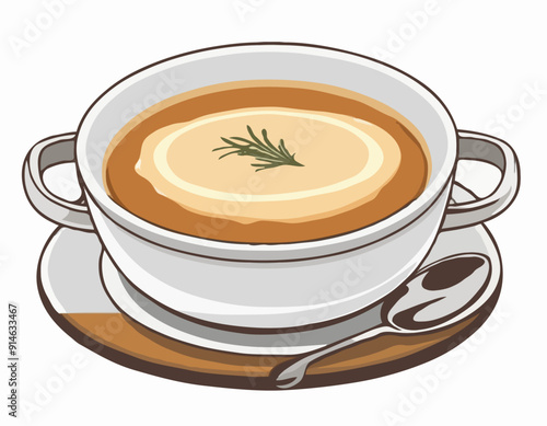 Soupe a l'oignon. Traditional French Onion Soup