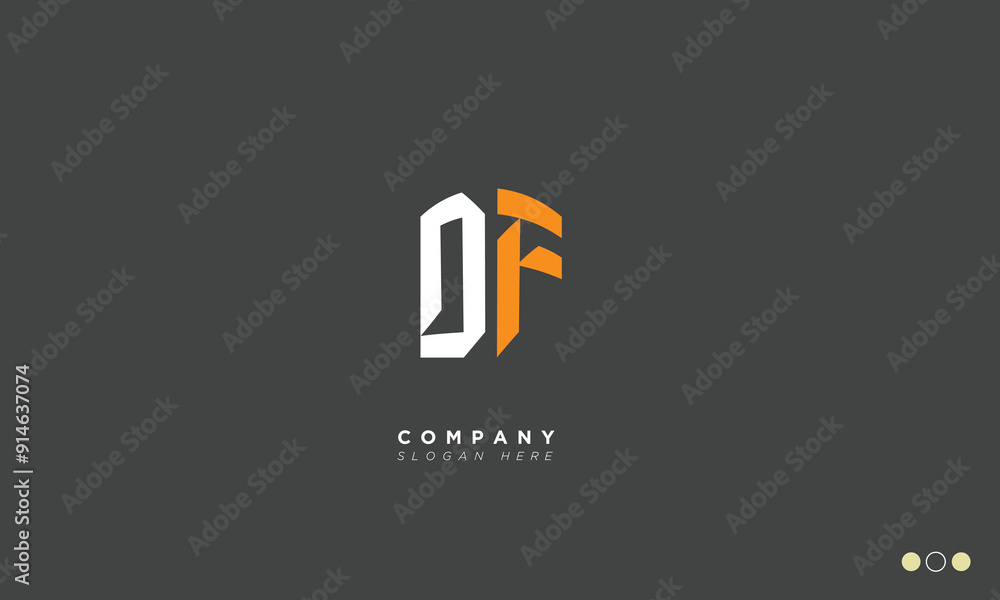 DF Alphabet letters Initials Monogram logo FD, D and F DF Alphabet letters Initials Monogram logo FD, D and F