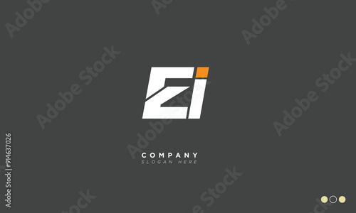 EI Alphabet letters Initials Monogram logo IE, E and I
