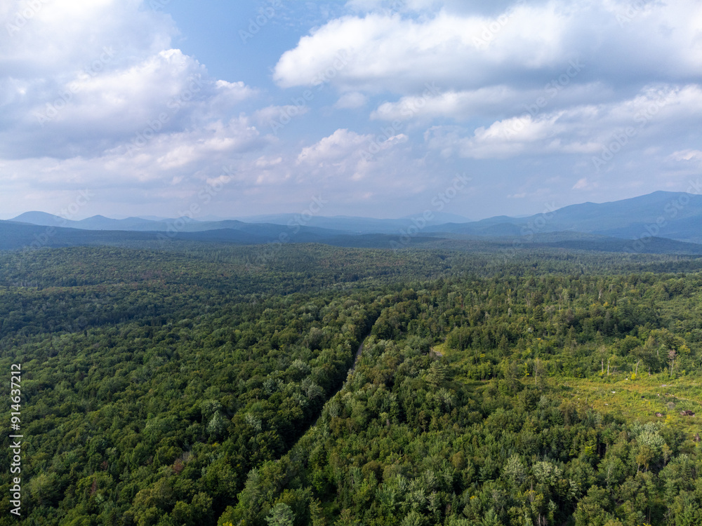 Fototapeta premium New England Mountains Aerial View. Maidstone Vermont.