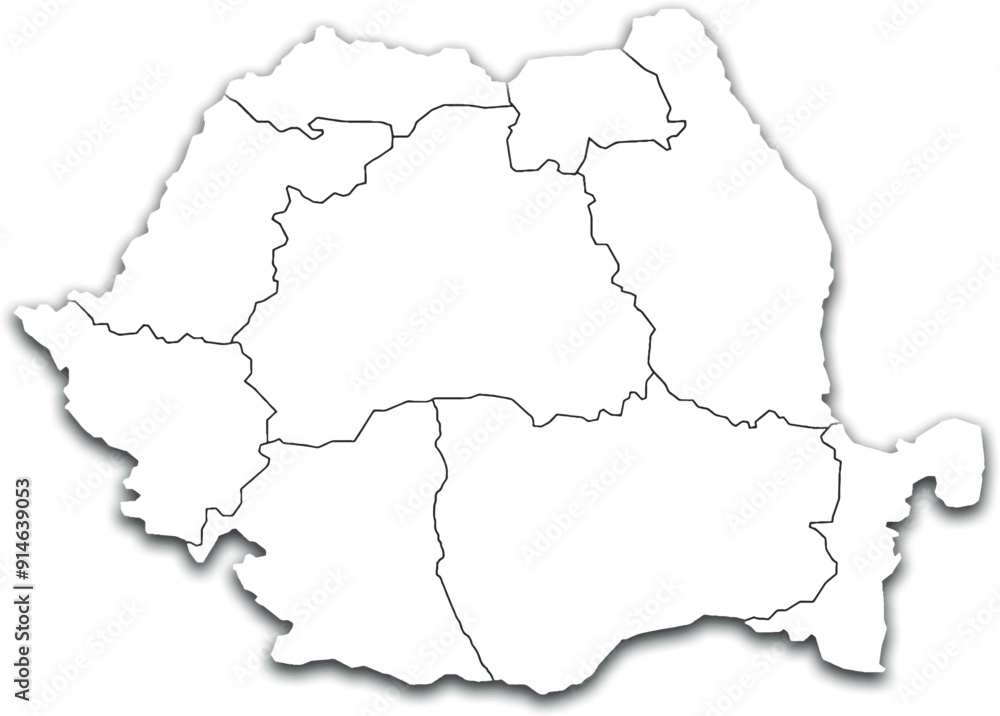 ROMANIA MAP WITH ADMINISTRATIVE DIVISIONS WITH FLAG ROMANIA MAP WITH ADMINISTRATIVE DIVISIONS WITH FLAG