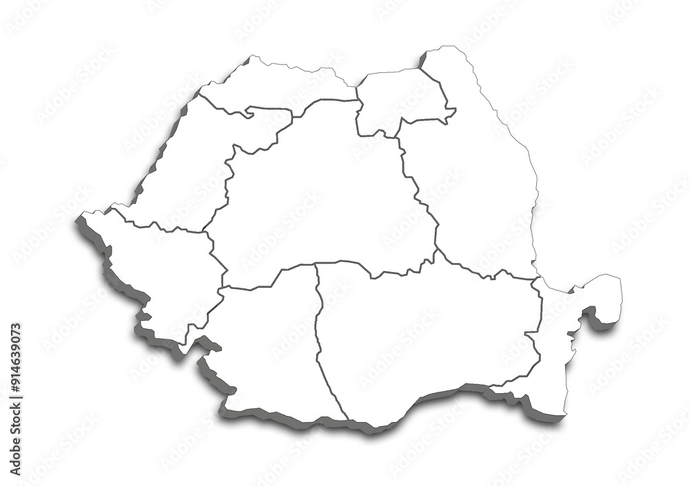 ROMANIA MAP WITH ADMINISTRATIVE DIVISIONS WITH FLAG ROMANIA MAP WITH ADMINISTRATIVE DIVISIONS WITH FLAG