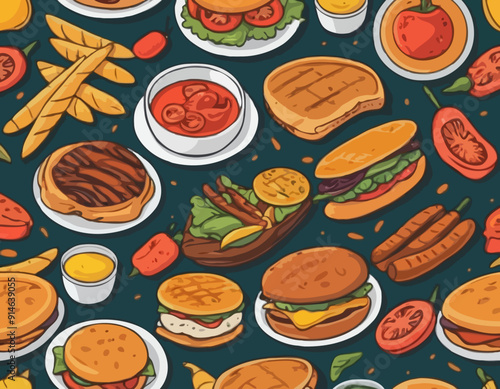 Grilled food design 