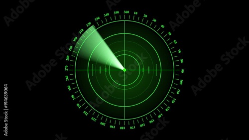 Radar screen animation, Blue color moving radar HUD