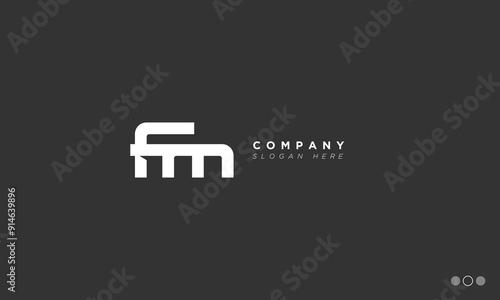 FM Alphabet letters Initials Monogram logo MF, F and M