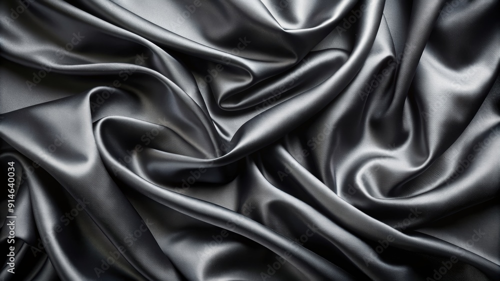 Fototapeta premium Black satin background ideal for elegant and luxurious designs, satin, black, background, texture, smooth, elegant, luxurious