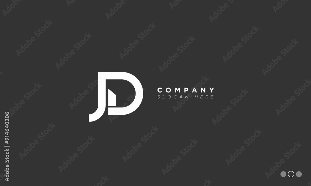 JD Alphabet letters Initials Monogram logo DJ, J and D JD Alphabet letters Initials Monogram logo DJ, J and D
