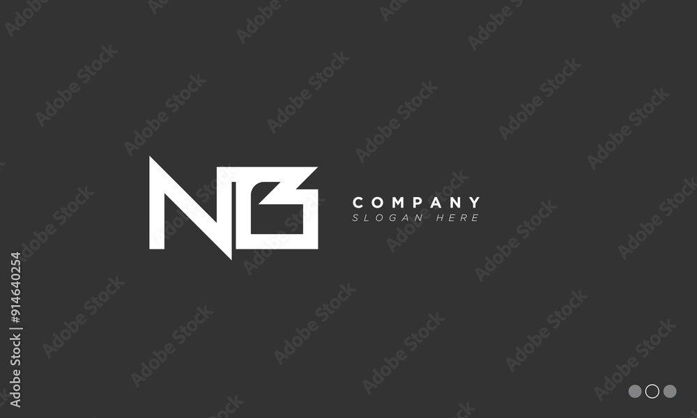 NB Alphabet letters Initials Monogram logo BN, N and B NB Alphabet letters Initials Monogram logo BN, N and B