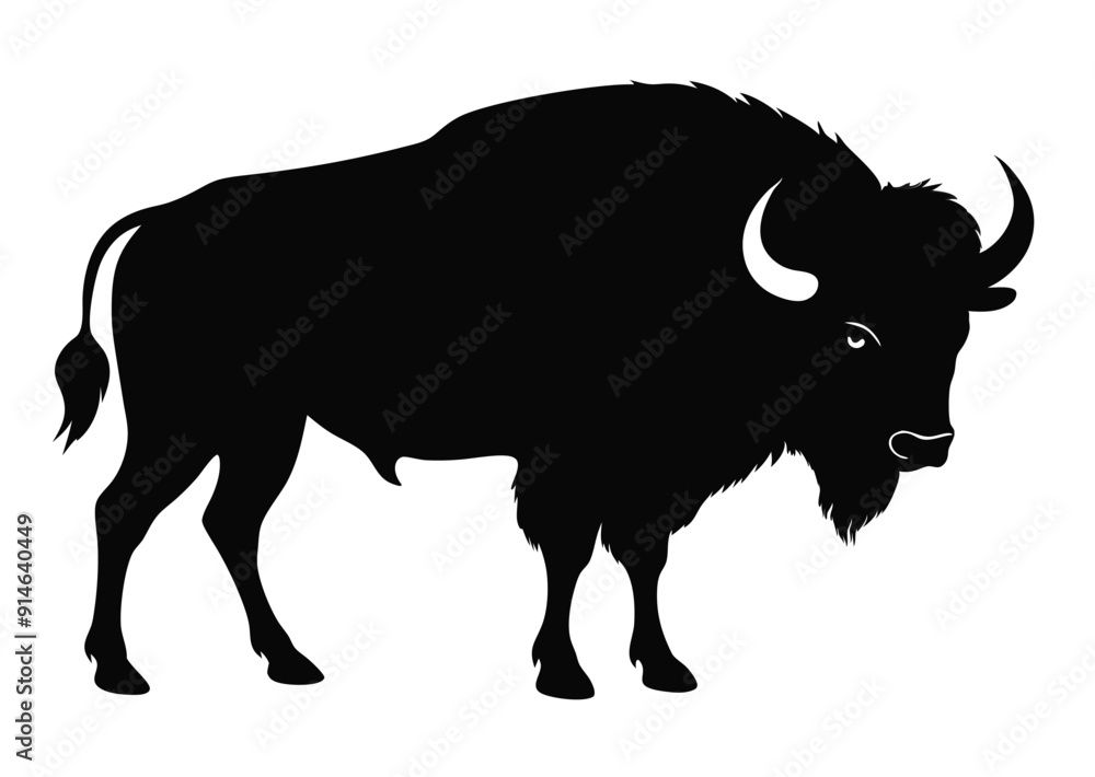 buffalo silhouette vector illustration buffalo silhouette vector illustration
