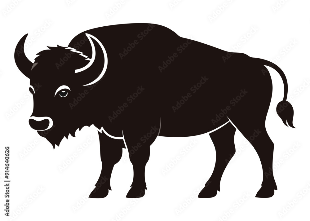 buffalo silhouette vector illustration buffalo silhouette vector illustration