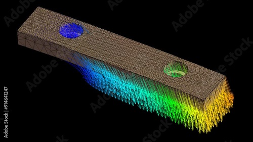 Mechanic simulation engineering - Stress and breakpoint analysis of mechanical part under force and moment conditions photo