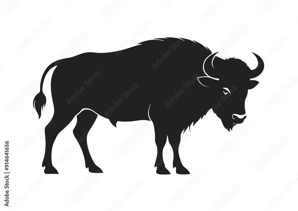 buffalo silhouette vector illustration buffalo silhouette vector illustration