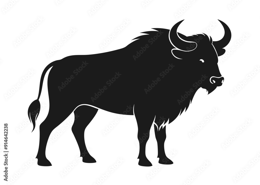 buffalo silhouette vector illustration buffalo silhouette vector illustration