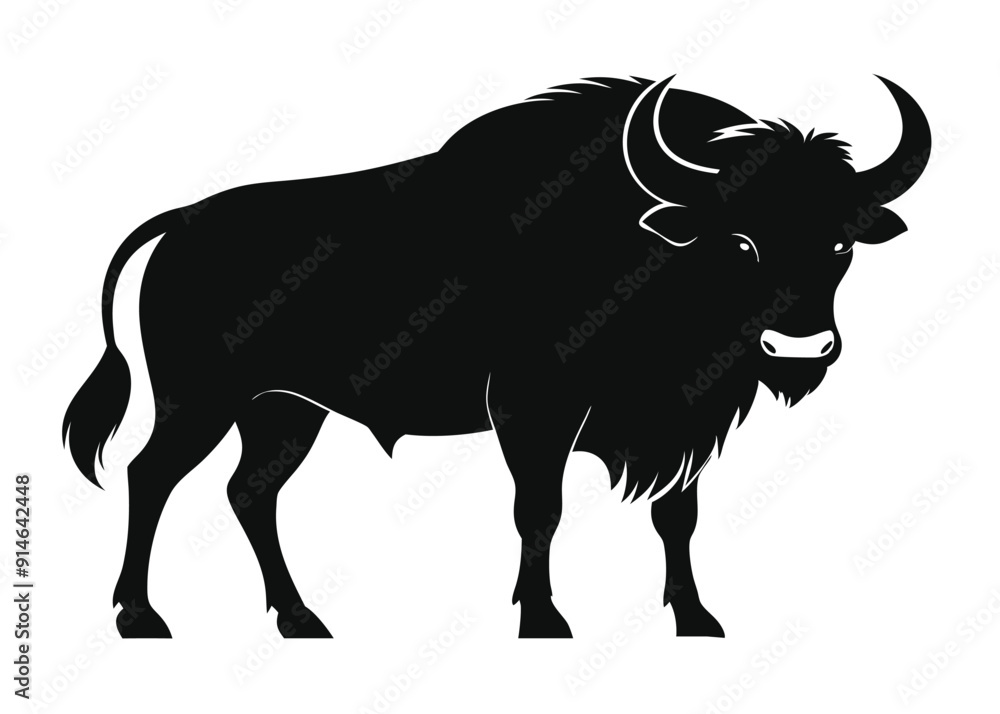 buffalo silhouette vector illustration buffalo silhouette vector illustration